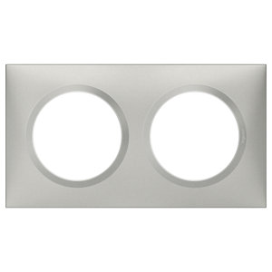 Plaque 2 postes carrée "Dooxie" aluminium