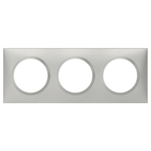 Plaque 3 postes carrée "Dooxie" aluminium