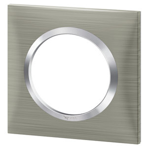  Plaque 1 poste carrée inox brossé "Dooxie"