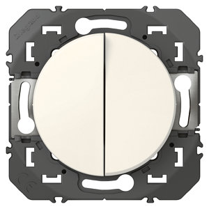 Interrupteur double va-et-vient 10A "Dooxie" blanc