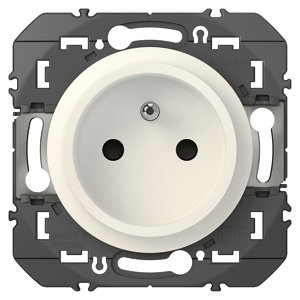 Prise 2 pôles + terre de rénovation "Dooxie" blanc