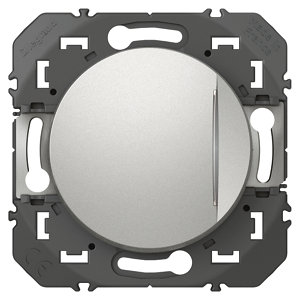 Interrupteur va-et-vient 10A à voyant lumineux "Dooxie" aluminium