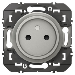 Prise 2 pôles "Dooxie" aluminium