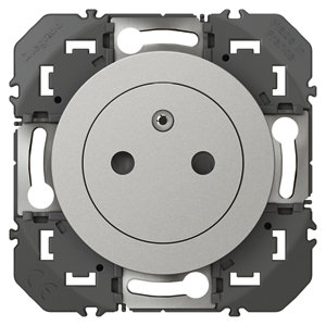 Prise 2 pôles + terre affleurante "Dooxie" aluminium