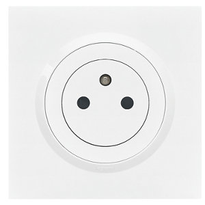 Lot de 10 prises 2 pôles avec terre "Dooxie" blanc