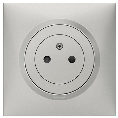 Lot 10 Prises 2 Pôles + Terre Aluminium "dooxie"