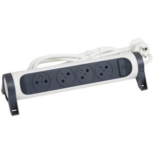 Bloc rotative blanc et noir 4x2 prises + terre