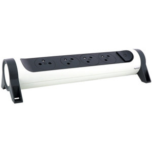 Bloc rotative banc et noir 4x2 prises + terre