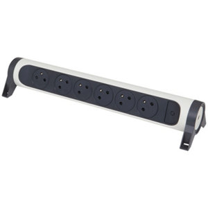 Bloc rotative blanc et noir 6x2 prises + terre