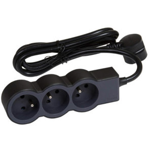 Bloc 3 Prises Noir - Câble 1,5 m