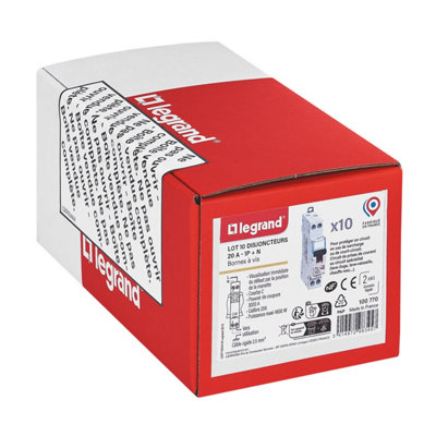Disjoncteur DNX³ 1P+N lot de 10 Legrand