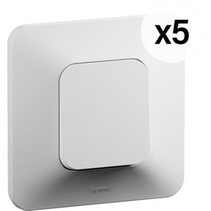 Lot de 5 interrupteurs va-et-vient encastrables blanc NEPTUNE 10 A