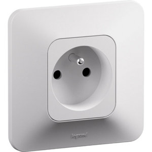 Prise de courant encastrable NEPTUNE 2p+T 16A blanc 87x87 cm
