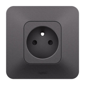 Prise de courant encastrable NEPTUNE 2p+T 16A noire 87x87 cm