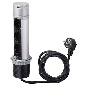 Bloc encastrable 3 prises + 2 USB