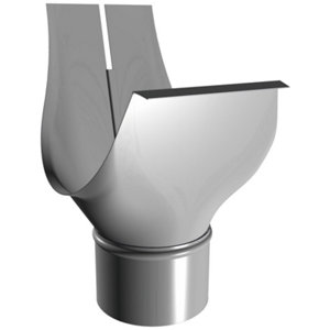 Naissance nantaise en zinc pour relier une gouttière de 33 à une descente de 100