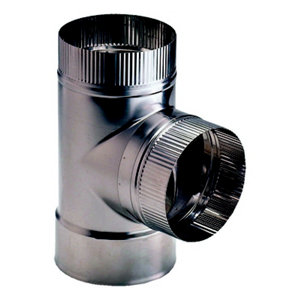 Té en Inox pour chaudière fioul - 155/161 mm sortie 153 mm