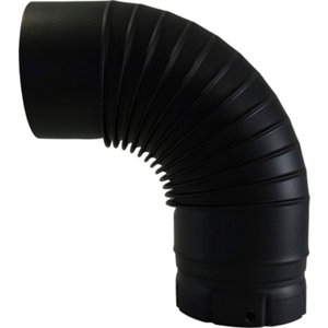 Coude plissé 90° D.150 mm noir mat WESTAFRANCE