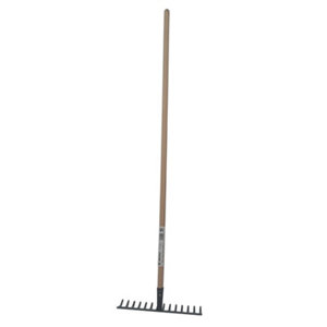 Râteau 14 dents courbes manche en bois 130 cm