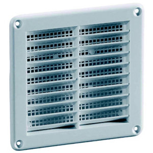Grille en PVC blanche encastrable - 125 x 125 mm