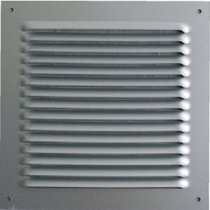 Grille d'aération grise en alu 190 x 190 mm