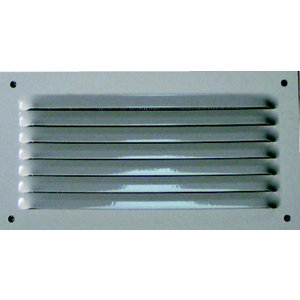 Grille métal horizontale alu blanc - 190 x 100 mm