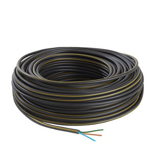 Câble électrique R2V 3G2,5 mm² noir - 50 m
