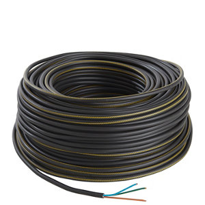 Câble électrique R2V 3G2,5 mm² noir - 100 m