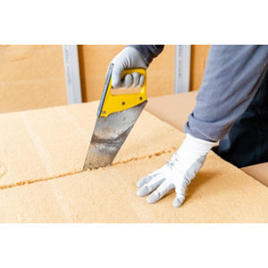 Lot 4 panneaux semi-rigides de fibres de bois L. 1,22 x l. 0,575 m Ép. 100 mm