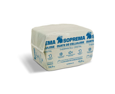 Ouate de cellulose Thermacell Cristal Soprema à souffler – Isolant thermo acoustique vrac 12 5 kg