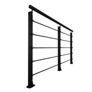 Poteau pose à plat noir "OPTIMO"  -  H. 972 mm