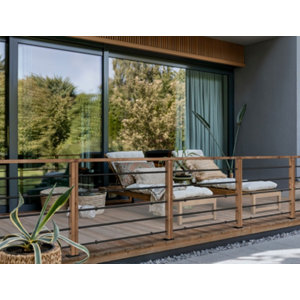 Kit garde corps bois et métal 2m40 Melto