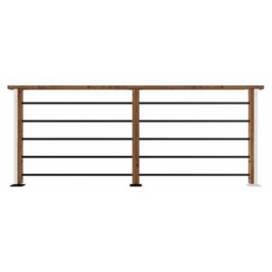 Kit garde corps bois et métal 2m40 Melto