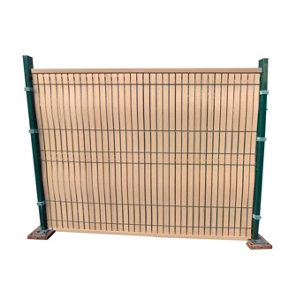 Kit PVC effet bois chêne pour clôture métallique 1,53 x 2 m