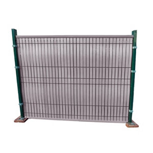 Kit PVC effet bois gris clair pour clôture métallique 1,53 x 2 m