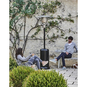 Parasol chauffant noir au gaz + kit gaz 2000 W