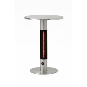Table chauffante électrique d'extérieur inox brossé gris - 60x60x75 cm