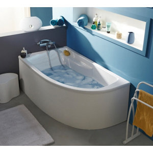 Baignoire gauche gain de place "Bandol" - L. 160 x l. 90 cm
