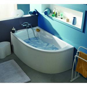 Baignoire droite gain de place "Bandol" - L. 160 x l. 90 cm