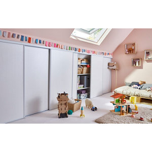 Pack de 2 portes de placard coulissantes Blizz H.120 x L.120 cm - blanches