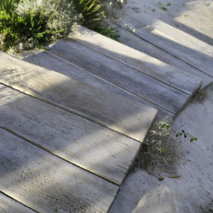 Lame pierre aspect chêne blanchi 100 x 20 cm, ép.3 cm