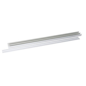 Lot de 2 rails acier L. 120 cm - laqué blanc