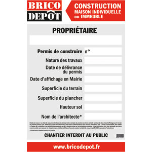 Panneau de chantier - permis de construire