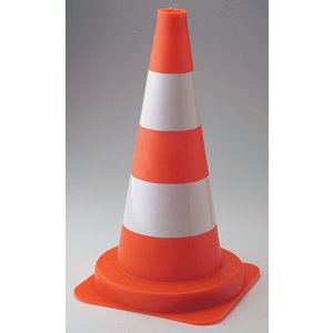 Cône de signalisation orange et blanc pour chantier