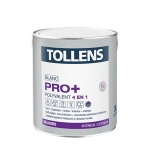 Peinture bicouche multi-support intérieure Pro+ acrylique velours blanc 3 L