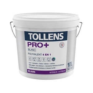 Peinture bicouche multi-support intérieure Pro+ acrylique velours blanc 10 L