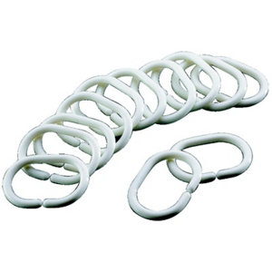 12 anneaux transparents pour rideau de douche