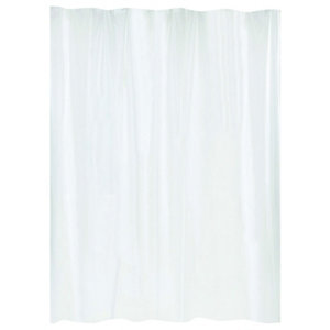 Rideau de douche blanc en PEVA (180x200 cm)