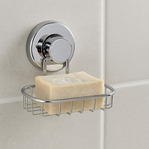 Porte savon chromé ventouse - P. 11,3 cm x H. 5,7 cm x l. 13,4 cm