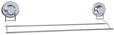 Porte Serviette 2 Barres Chromé Ventouses